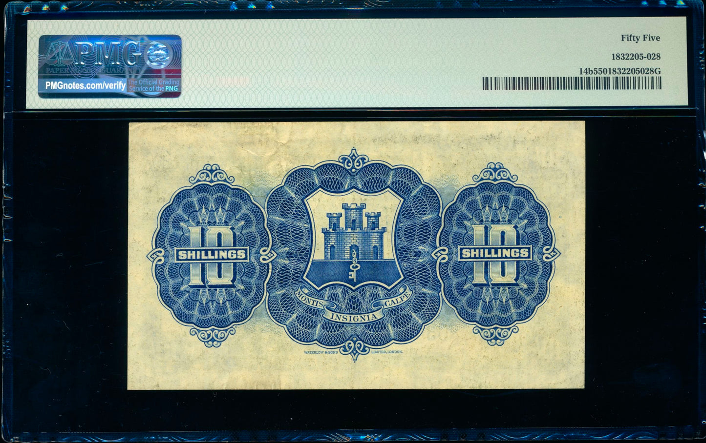 GIBRALTAR P.14b 1942 10 Shillings C AUNC 55