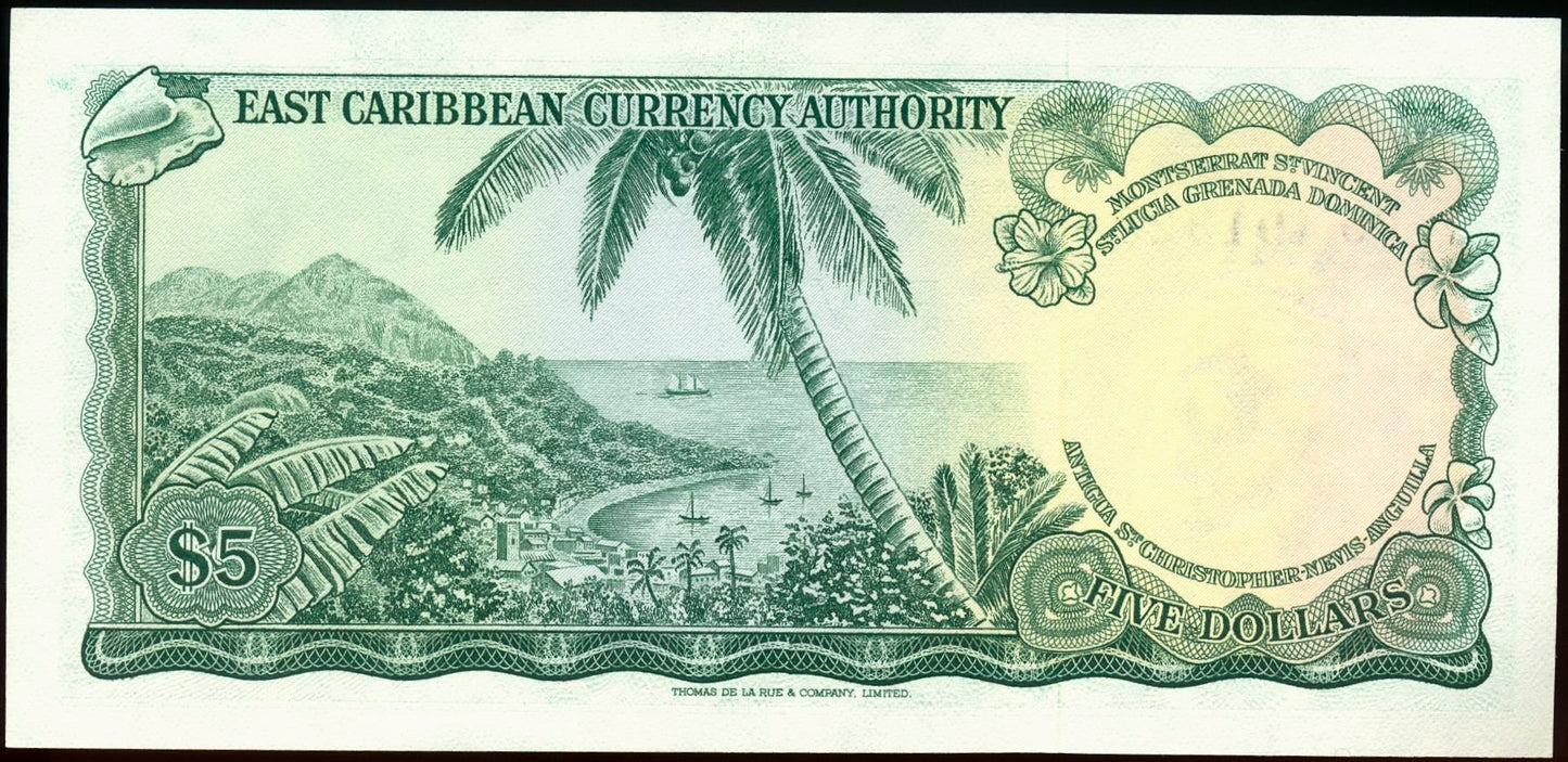 EAST CARIBBEAN P.14h 1965 $5 UNC