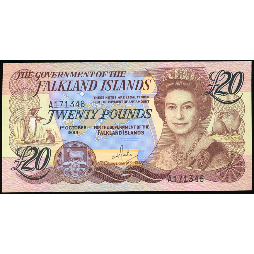 FALKLAND ISLANDS P.15 1986 £20 UNC