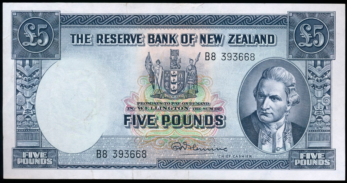 NEW ZEALAND P.160c 1956-1960 £5 Choice VF EPQ