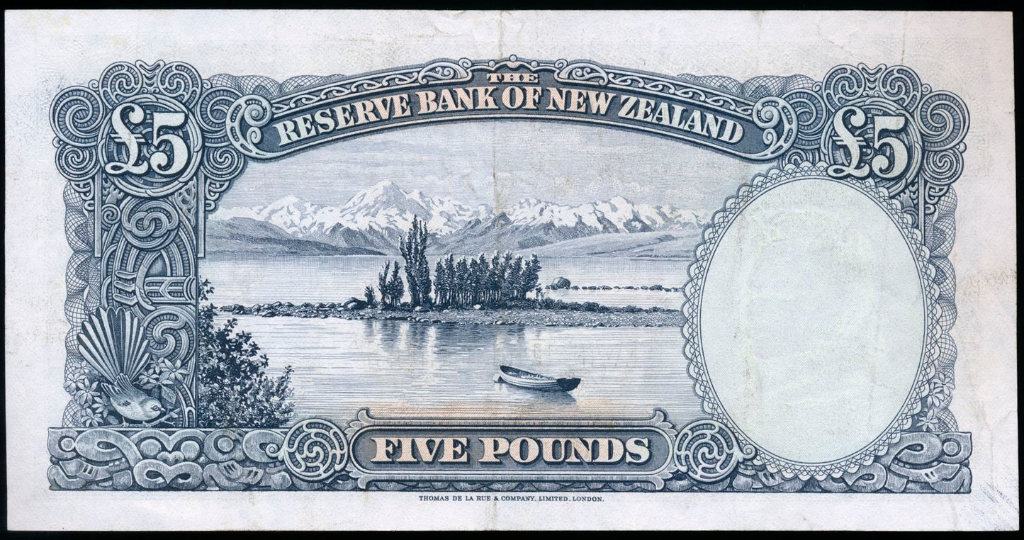 NEW ZEALAND P.160c 1956-1960 £5 Choice VF EPQ