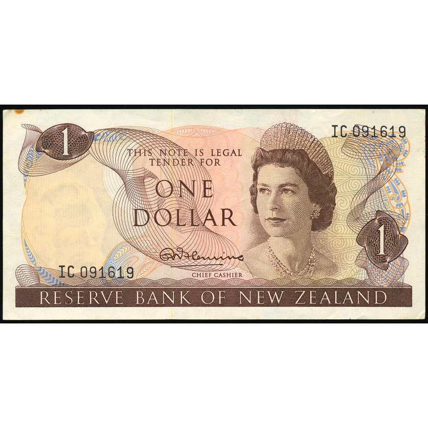 NEW ZEALAND P.163a 1967-1981 $1 GEF