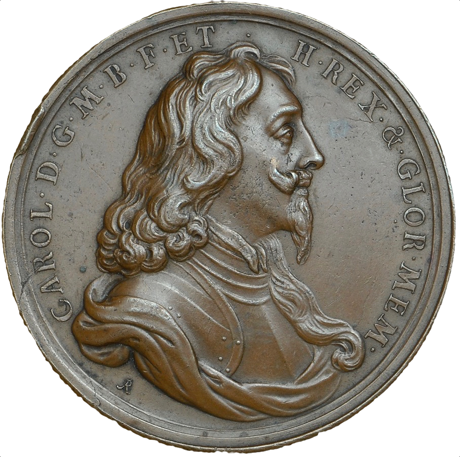 1649 Charles I death and memorial 50mm bronze medal MI 346/200 E162a NEF