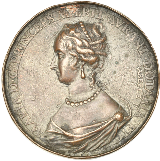 1654 Princess Mary and William (III) of Orange copper medal E192 MI 417/55 AVF