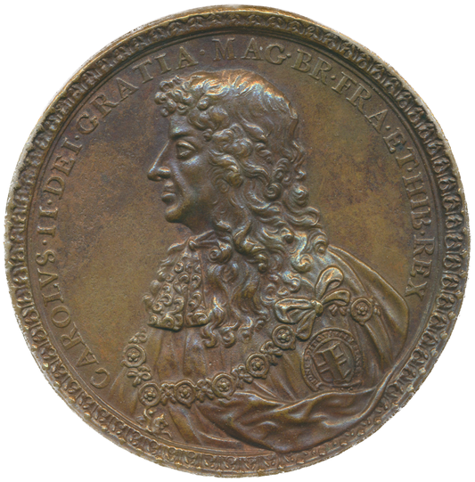 1660 Charles II Restoration bronze medal 64mm MI 458/50 E213