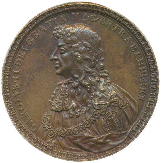 1660 Charles II Restoration bronze medal 64mm MI 458/50 E213 GVF