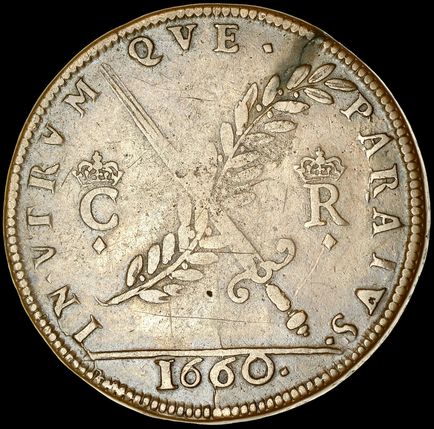 1660 Peace or War 29mm copper medal MI 309/136 F