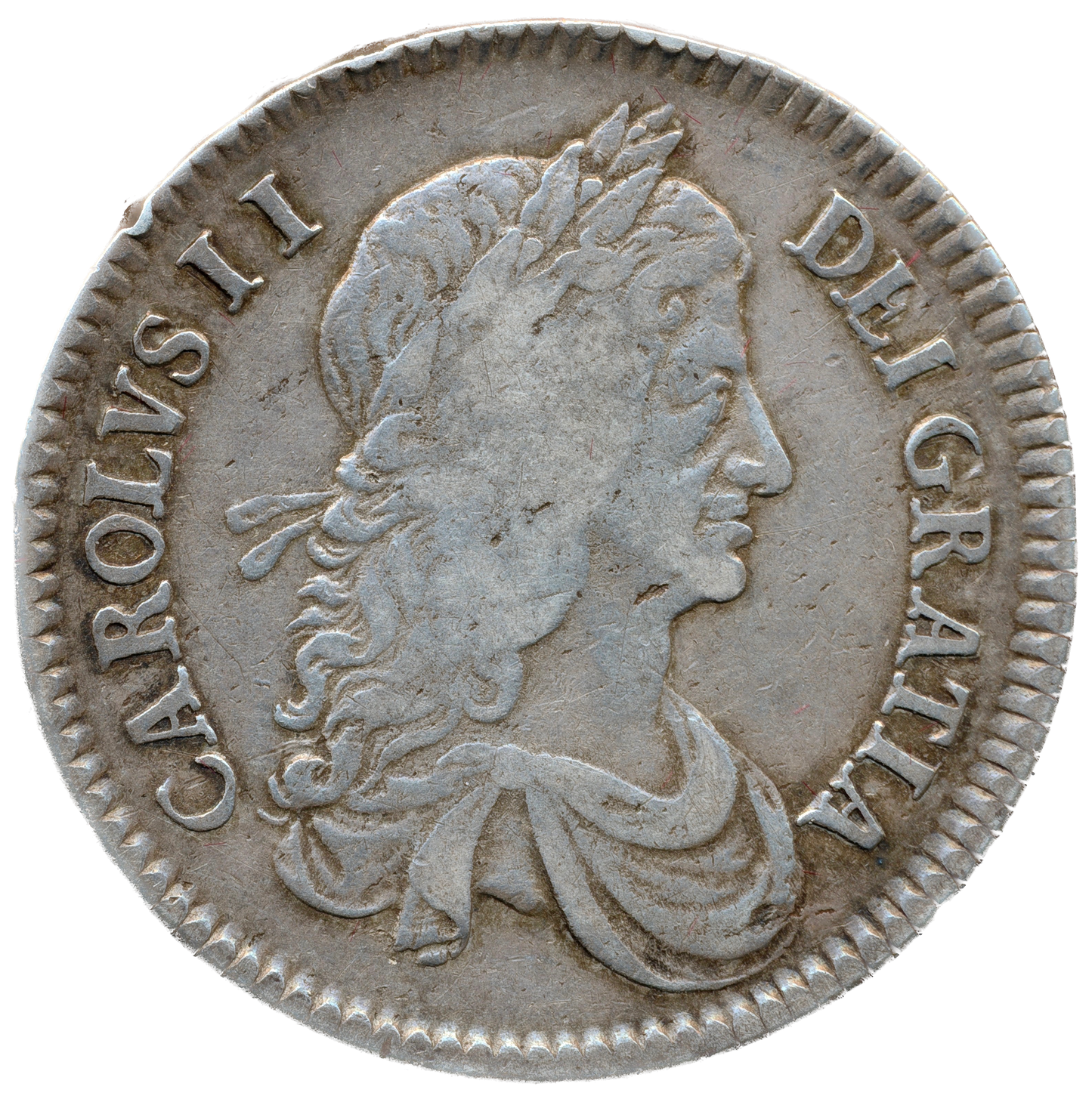 1663 Halfcrown First bust Edge XV S3361 ESC 444 No obverse stops Rare GF/AVF