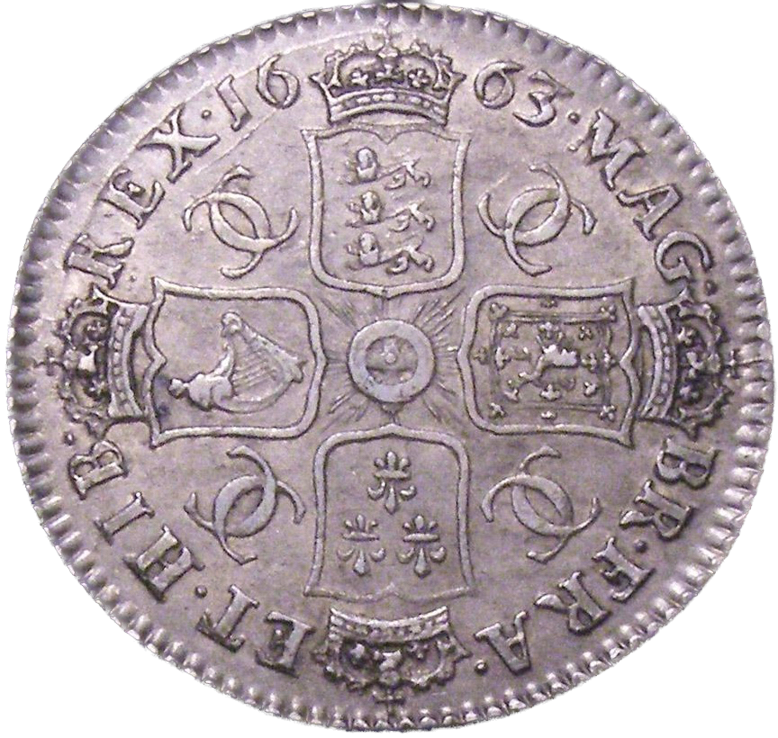 1663 Shilling First bust variety S3372 ESC 506 NEF