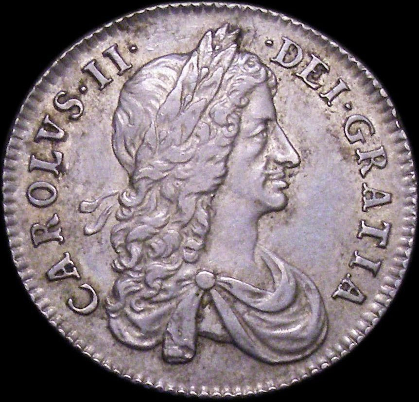 1663 Shilling First bust variety S3372 ESC 506 NEF