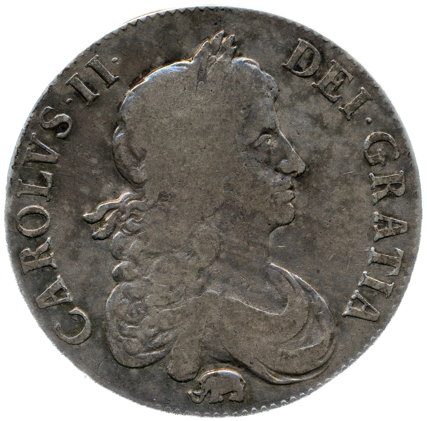 1666 Crown Second bust variety S3356 ESC 369 RE.X error Very rare (R2) F/GF