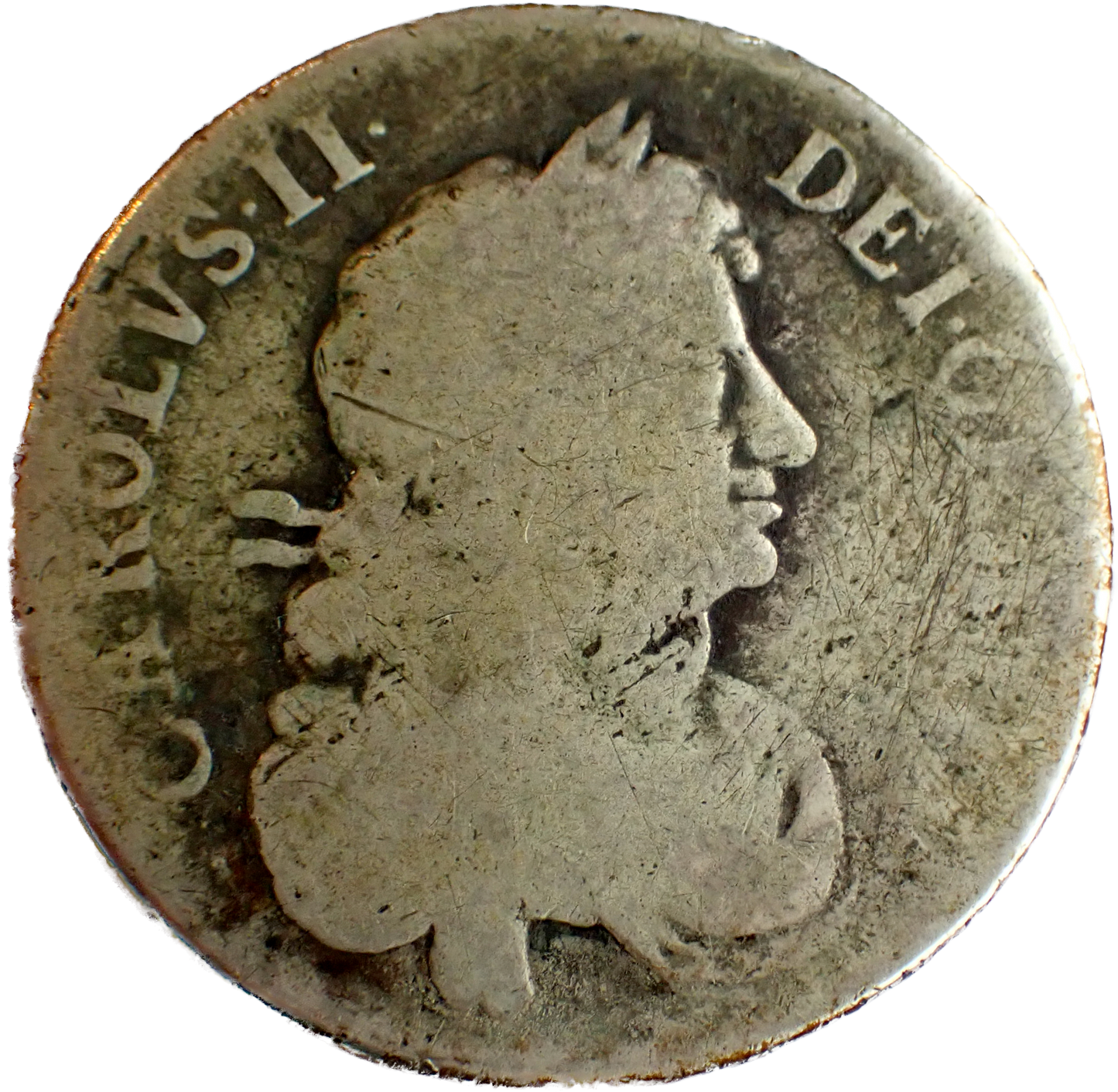 1666/4 Halfcrown Third bust Edge XVIII S3363 ESC 446 Excessively rare (R5) Fair