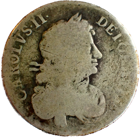 1666/4 Halfcrown Third bust Edge XVIII S3363 ESC 446 Excessively rare (R5) Fair