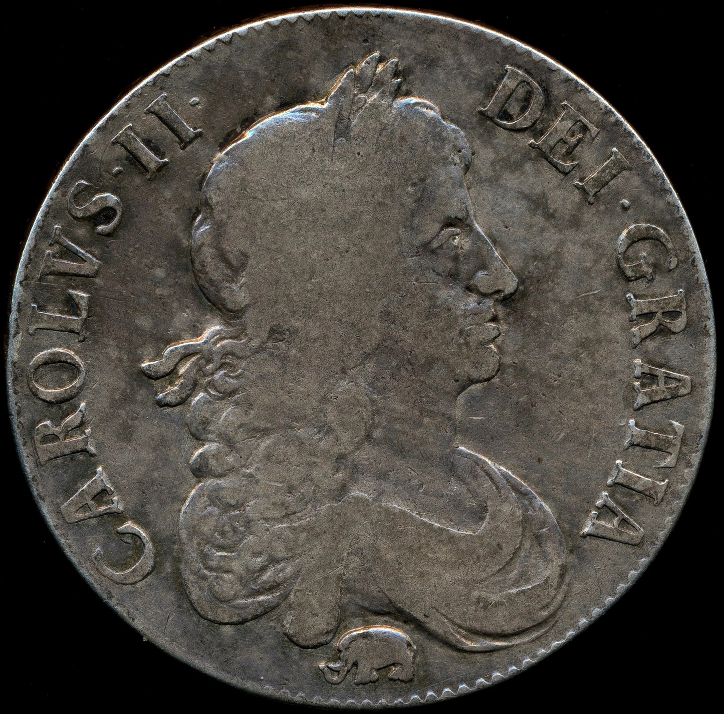 1666 Crown Second bust variety S3356 ESC 369 RE.X error Very rare (R2) F/GF