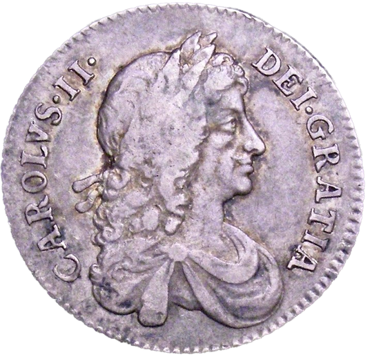 1668/7 Shilling Second bust S3375 ESC 513 Very rare (R2) AVF