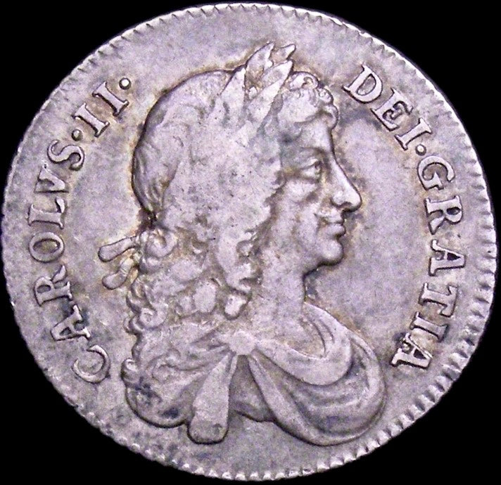 1668/7 Shilling Second bust S3375 ESC 513 Very rare (R2) AVF