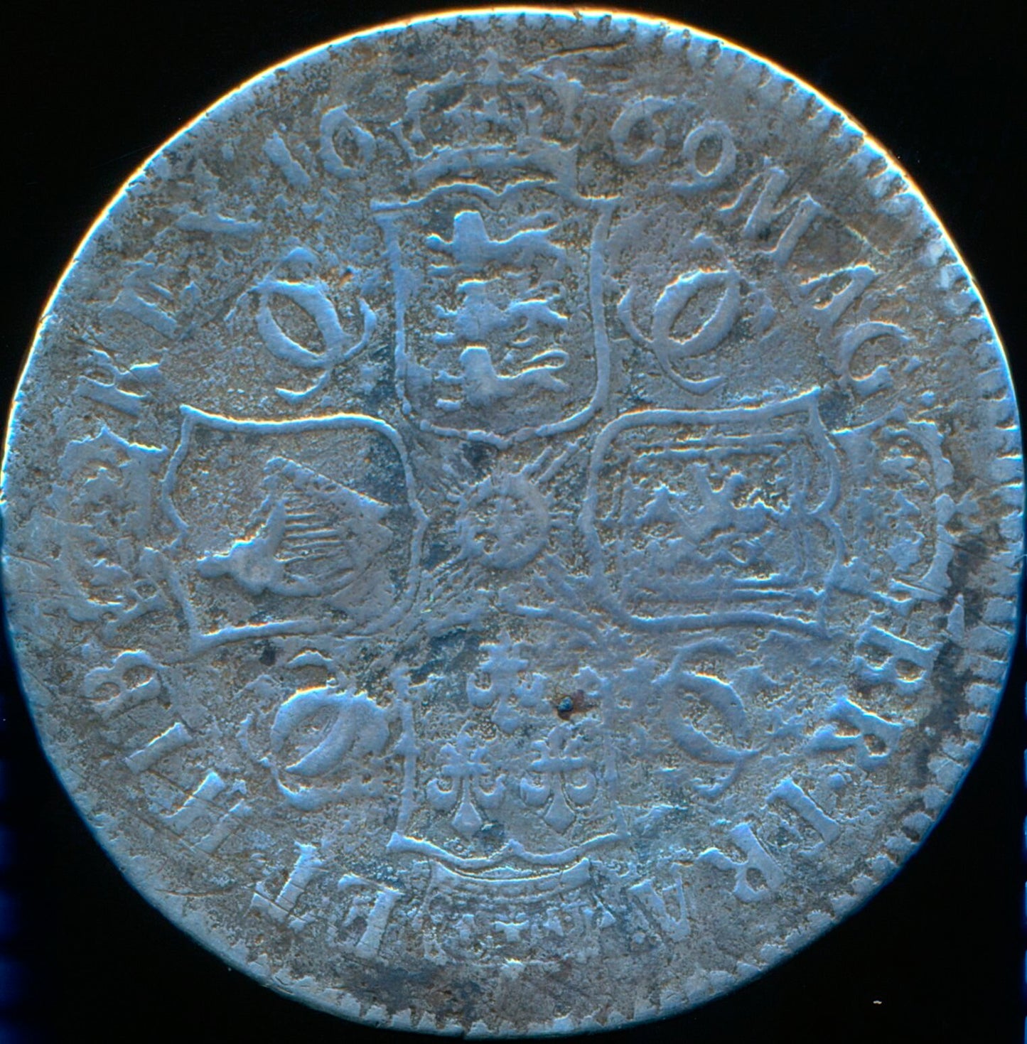 1669 Halfcrown Third bust Edge V. PRIMO S3365 ESC 450 Excessively rare (R5) Fair