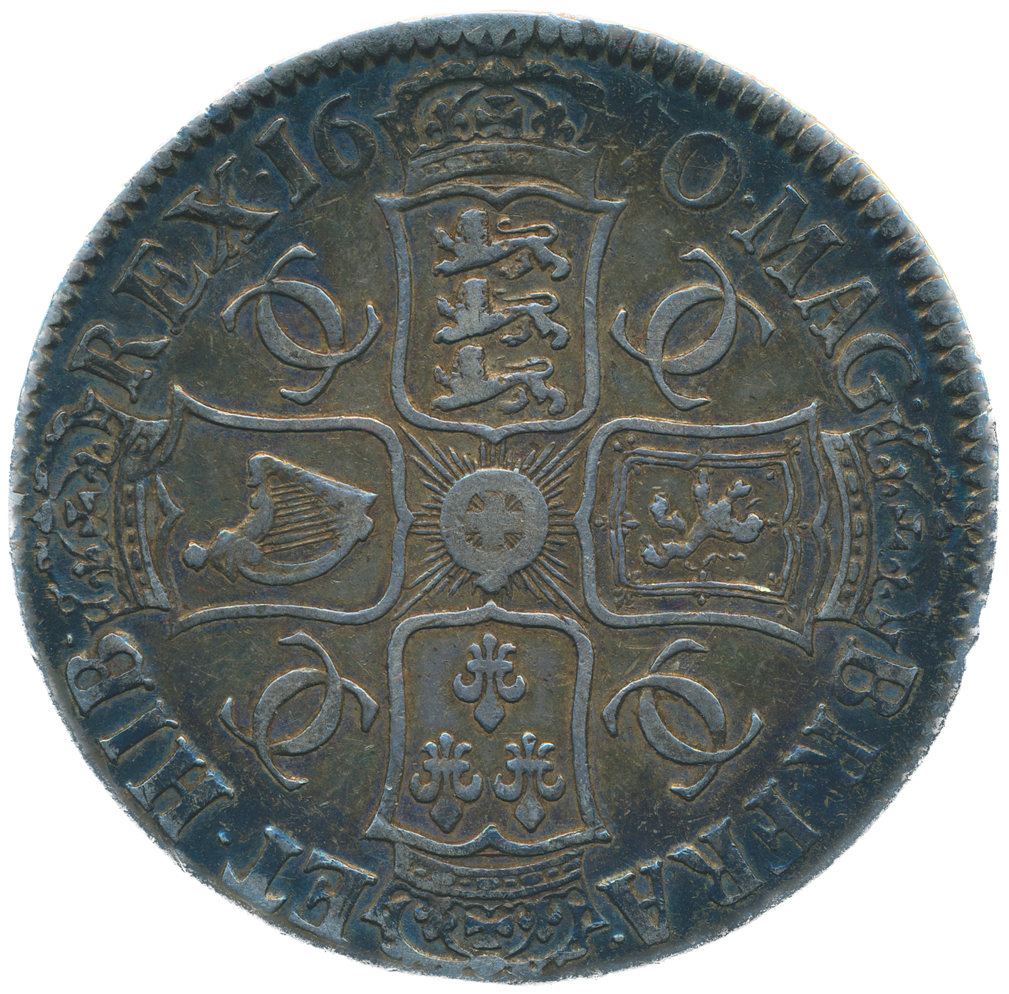 1670 Crown Second bust variety S3357 ESC 380 Rare GVF