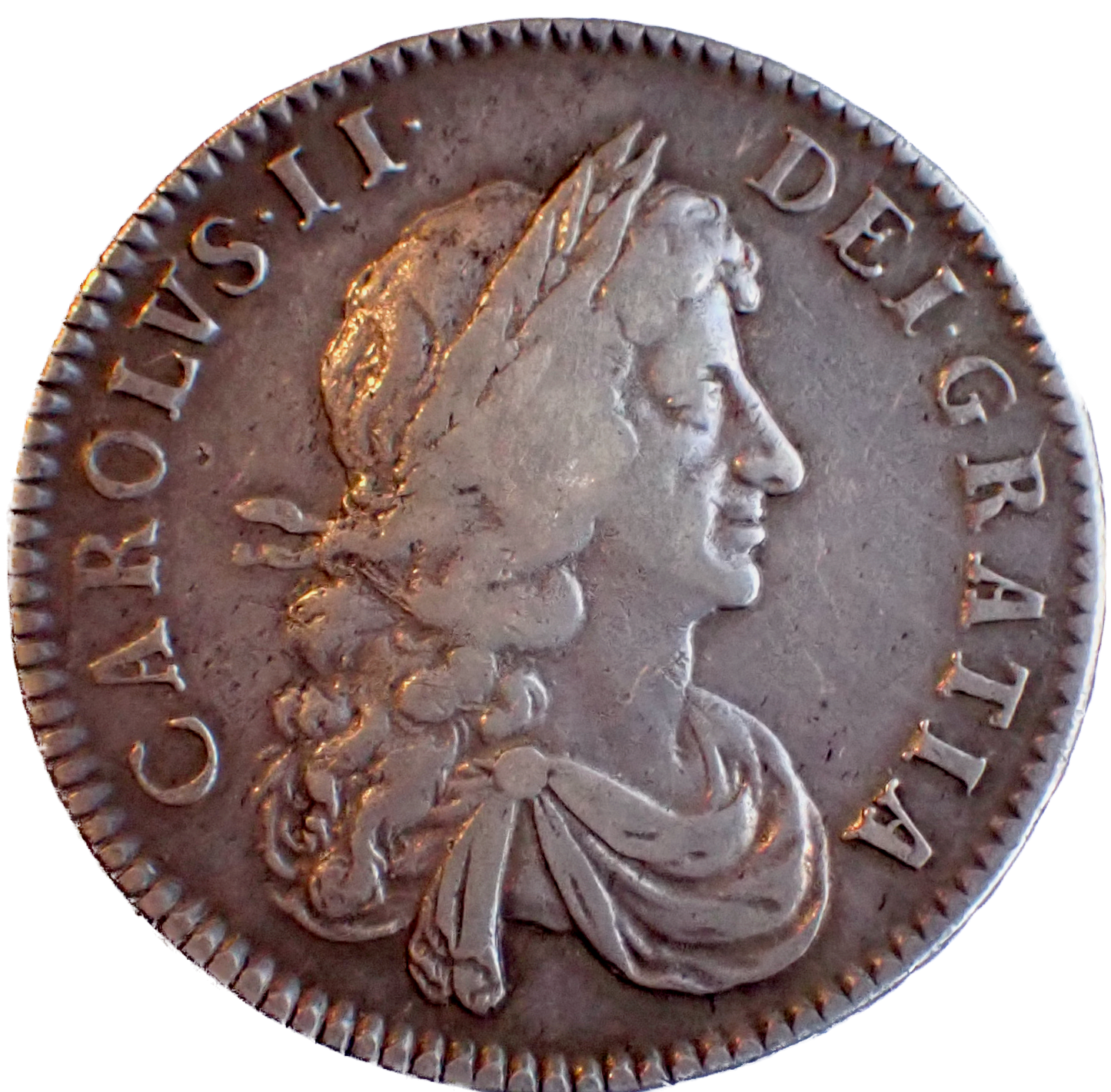 1670 Halfcrown Third bust Edge V. SECVNDO S3365 ESC 453 AVF