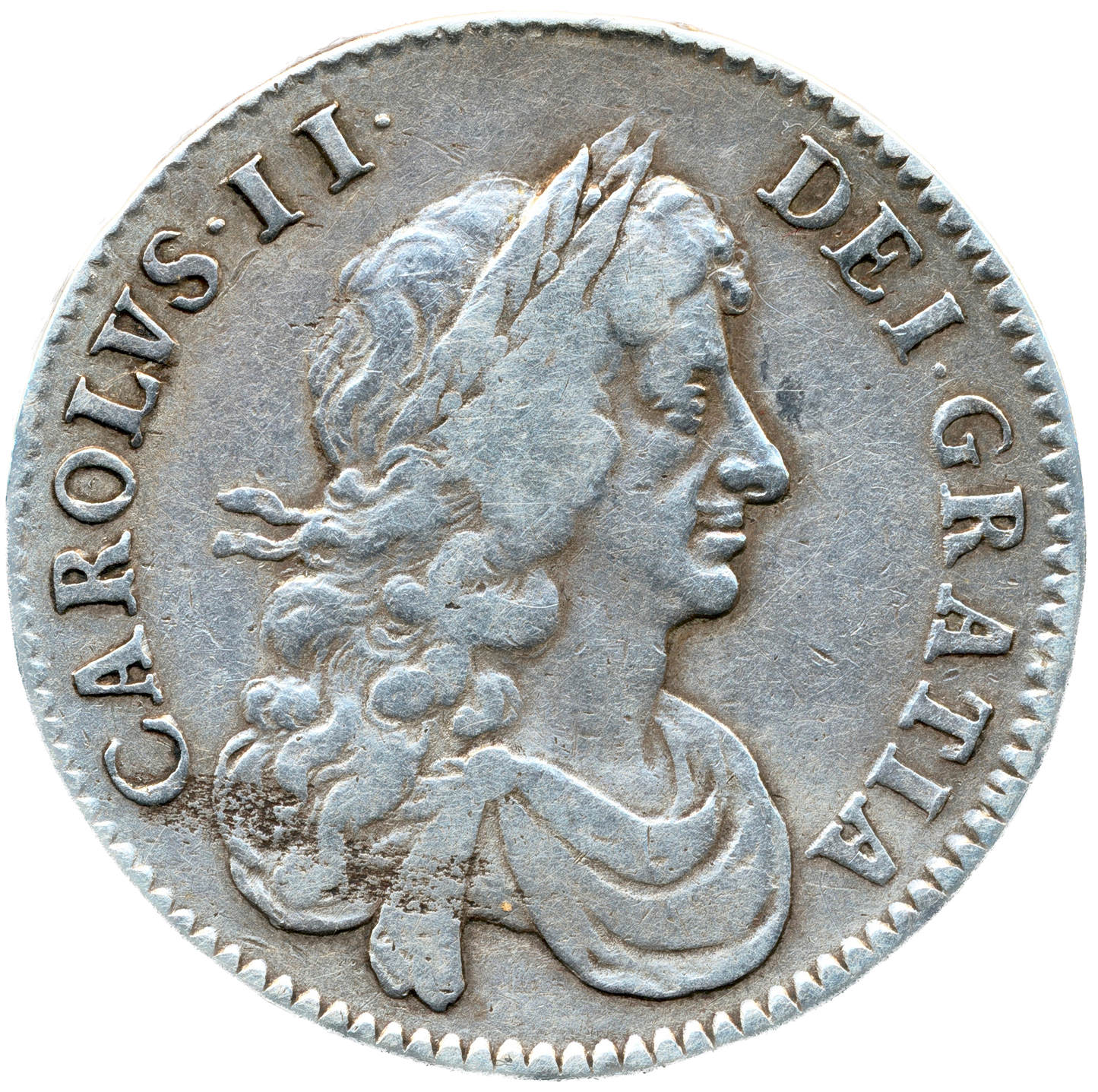 1670 Halfcrown Third bust Edge V. SECVNDO MRG error S3365 ESC 455var Extremely rare (R3) GF