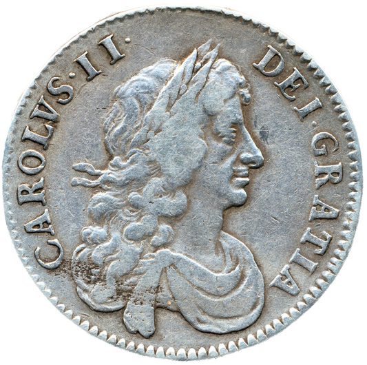 1670 Halfcrown Third bust Edge V. SECVNDO MRG error S3365 ESC 455var Extremely rare (R3) GF