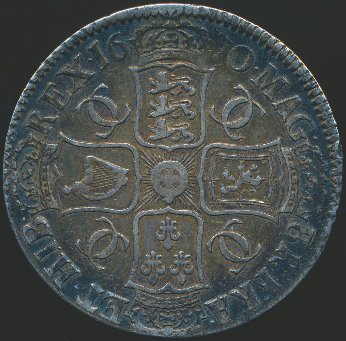 1670 Crown Second bust variety S3357 ESC 380 Rare GVF