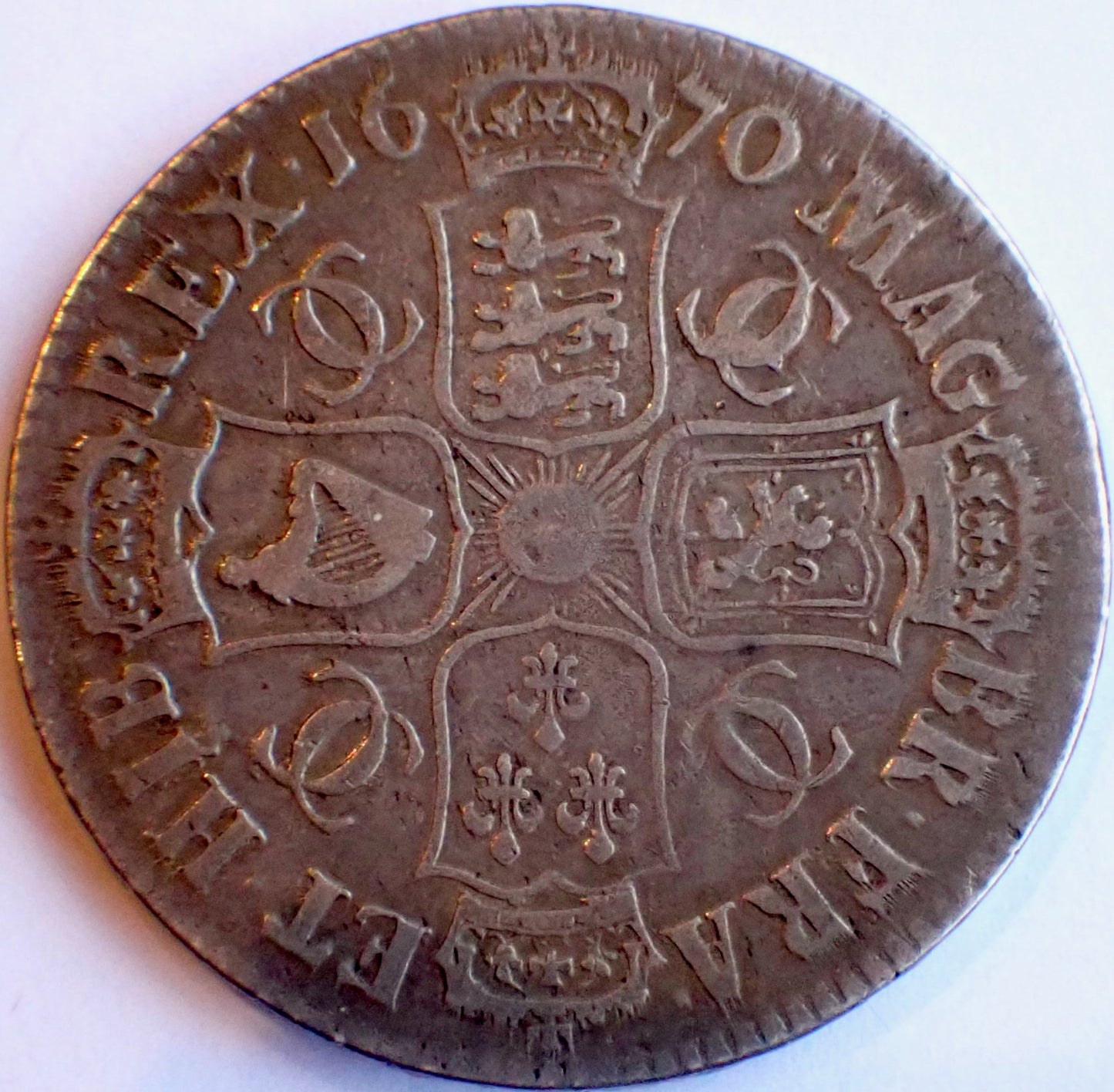 1670 Halfcrown Third bust Edge V. SECVNDO S3365 ESC 453 AVF