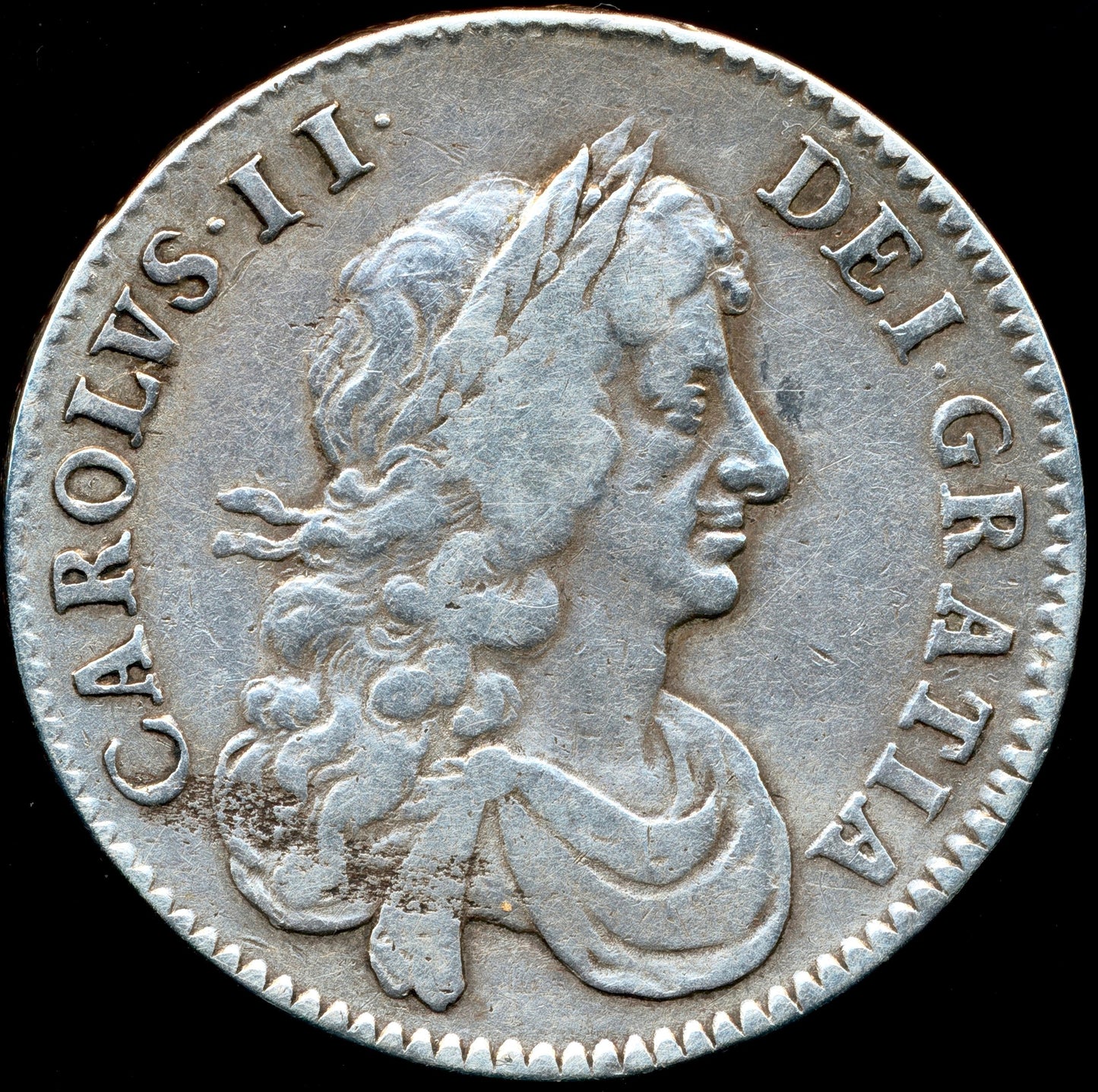 1670 Halfcrown Third bust Edge V. SECVNDO MRG error S3365 ESC 455var Extremely rare (R3) GF