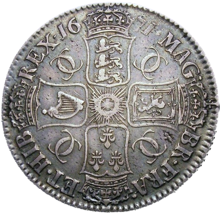 1671 Crown Second bust variety S3357 ESC 382 VF