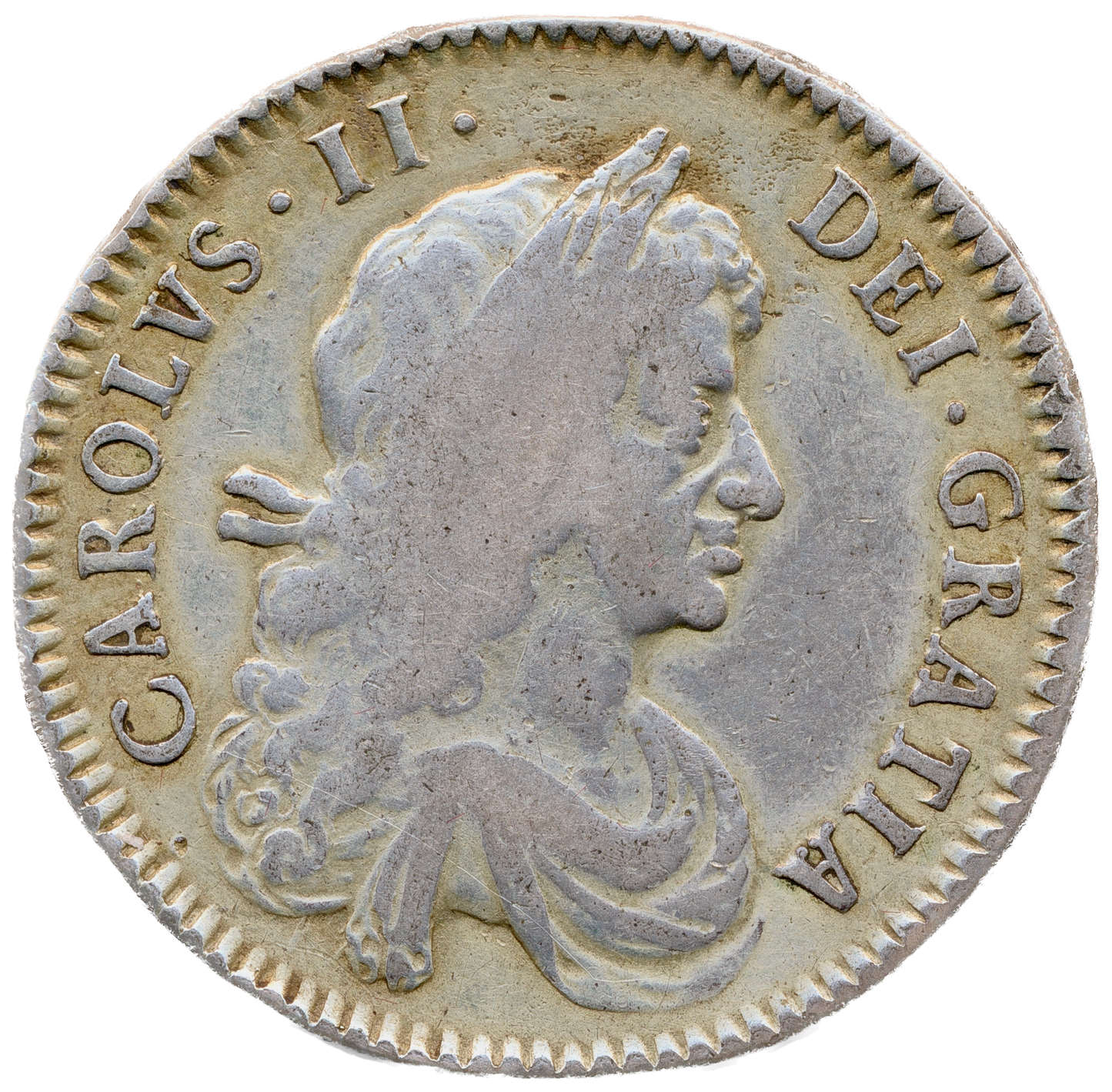 1671 Halfcrown Third bust variety Edge V. TERTIO S3366 ESC 457 GF/AVF