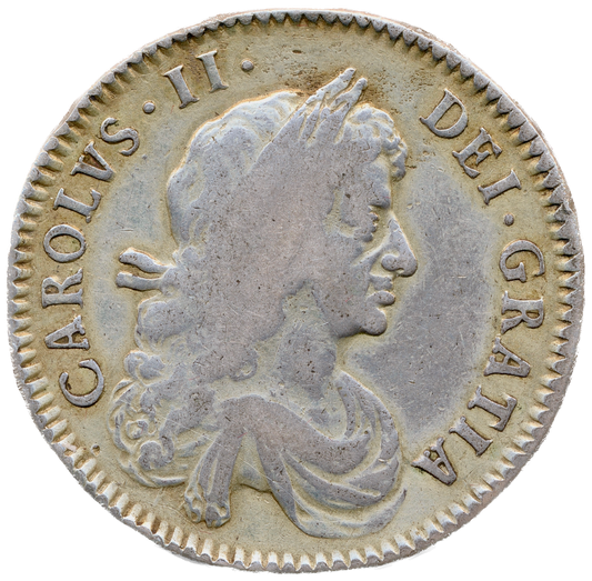 1671 Halfcrown Third bust variety Edge V. TERTIO S3366 ESC 457 GF/AVF