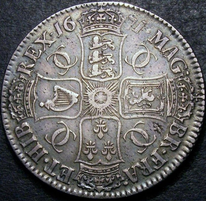 1671 Crown Second bust variety S3357 ESC 382 VF