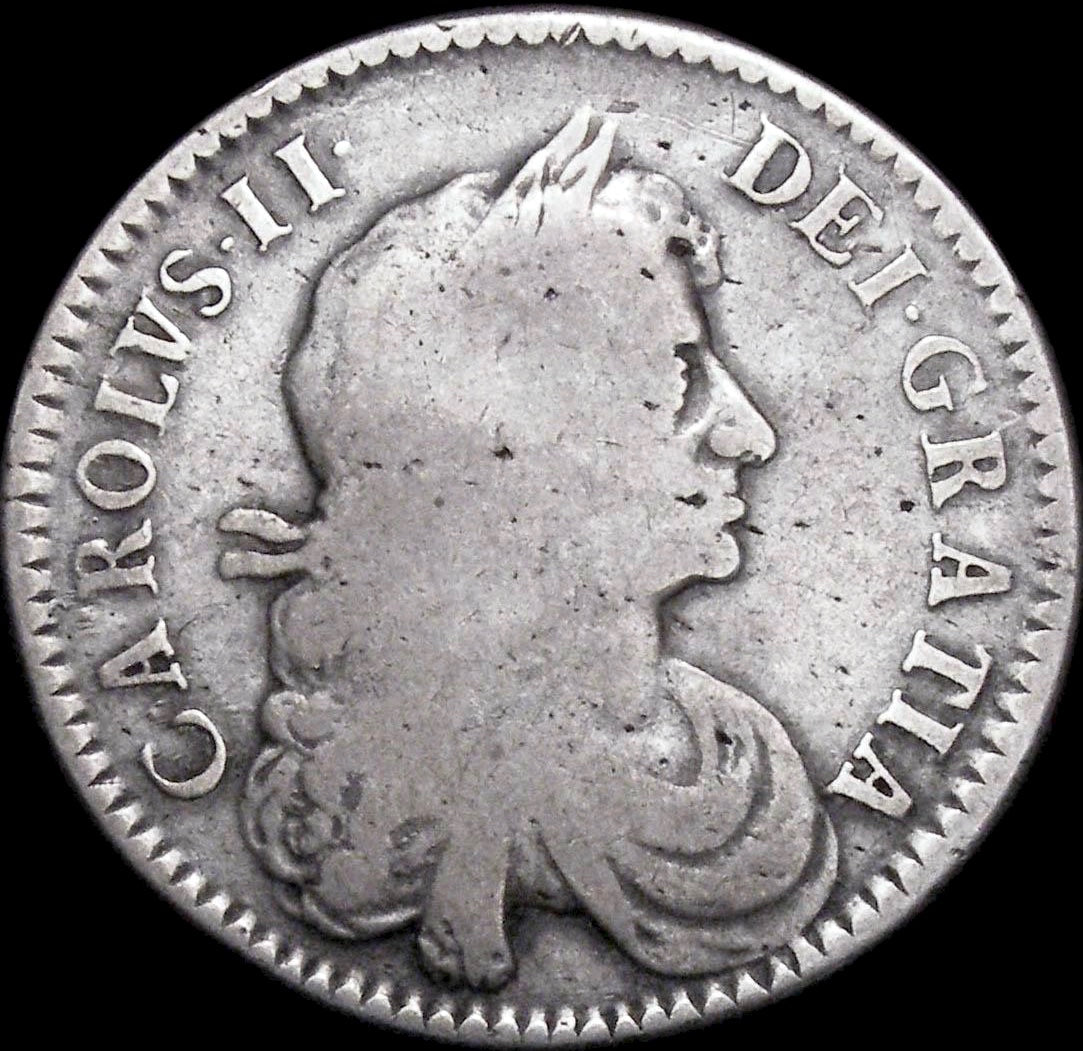 1671/0 Halfcrown Third bust variety Edge V. TERTIO S3366 ESC 458 VG