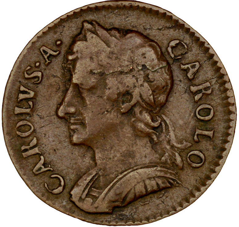 1674 Farthing S3394 BMC 527 Scarce GF/AVF