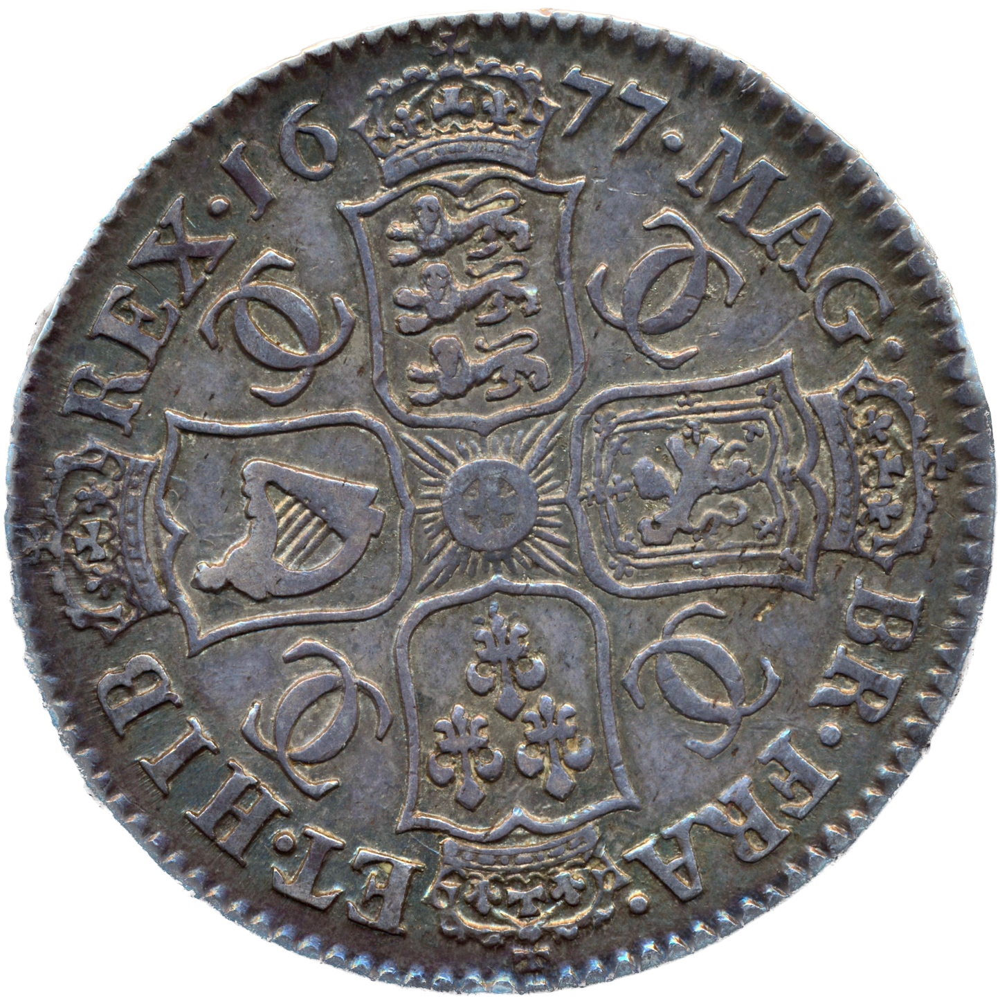 1677 Halfcrown Fourth bust Edge V. NONO S3367 ESC 475 VF