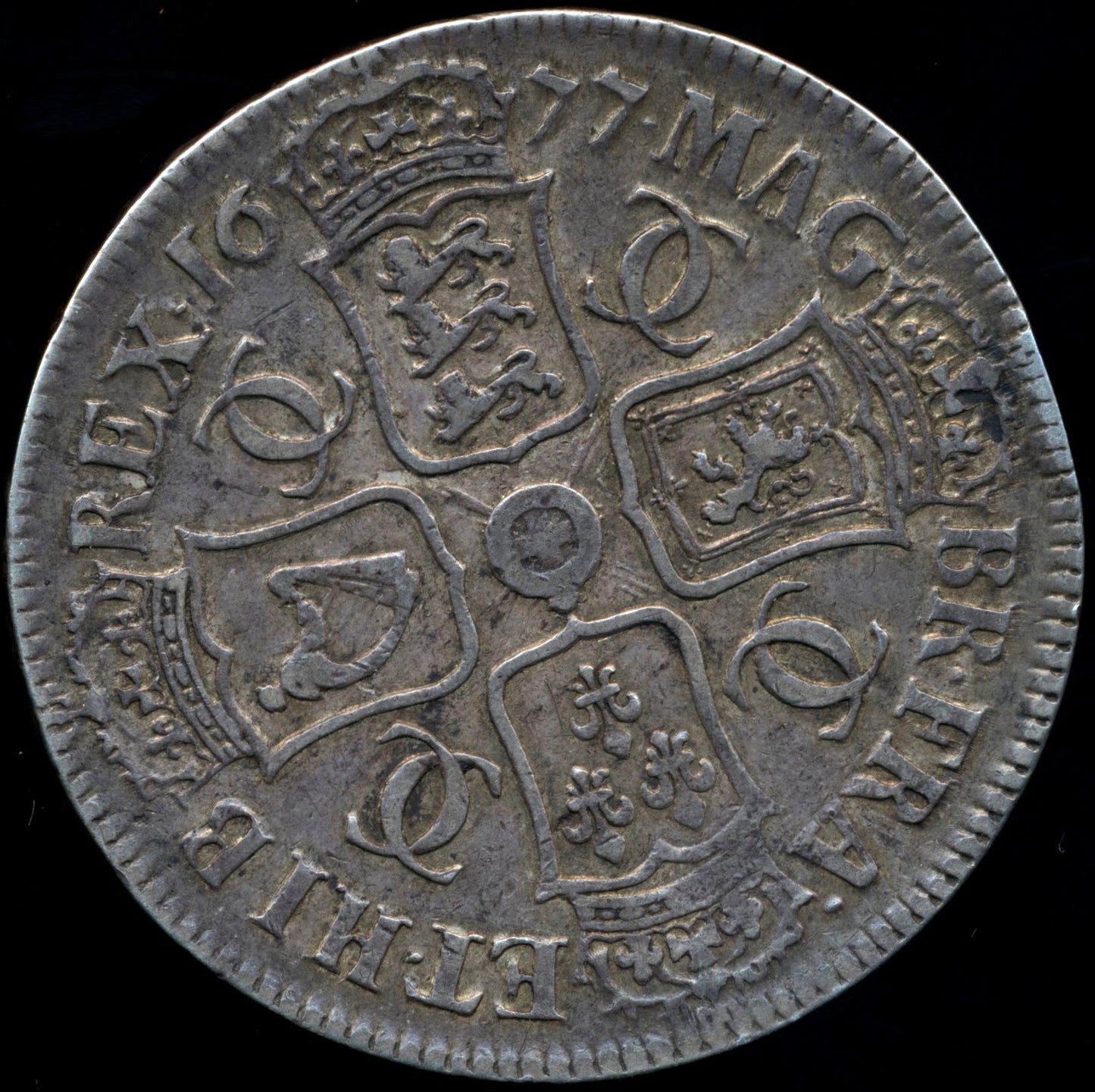 1677/6 Crown Third bust S3358 ESC 399 Very rare (R2) GF/AVF