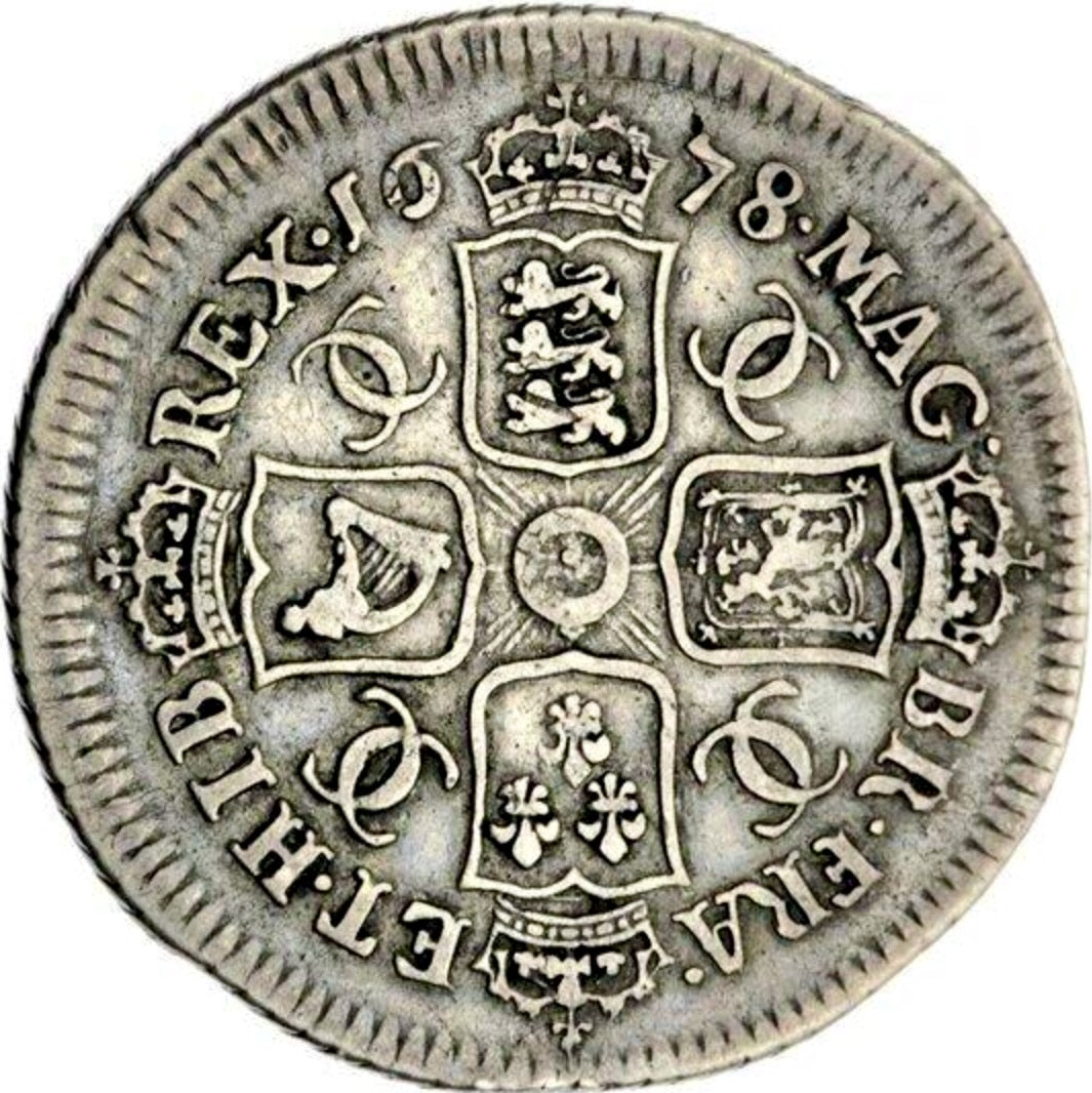 1678 Shilling Second bust S3375ESC 543 Rare (R2) NF/GF