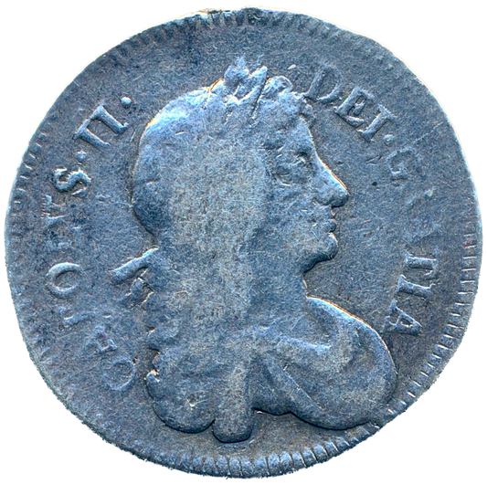 1679/7 Second bust variety Shilling S3375 ESC 546 Very rare (R2) AF