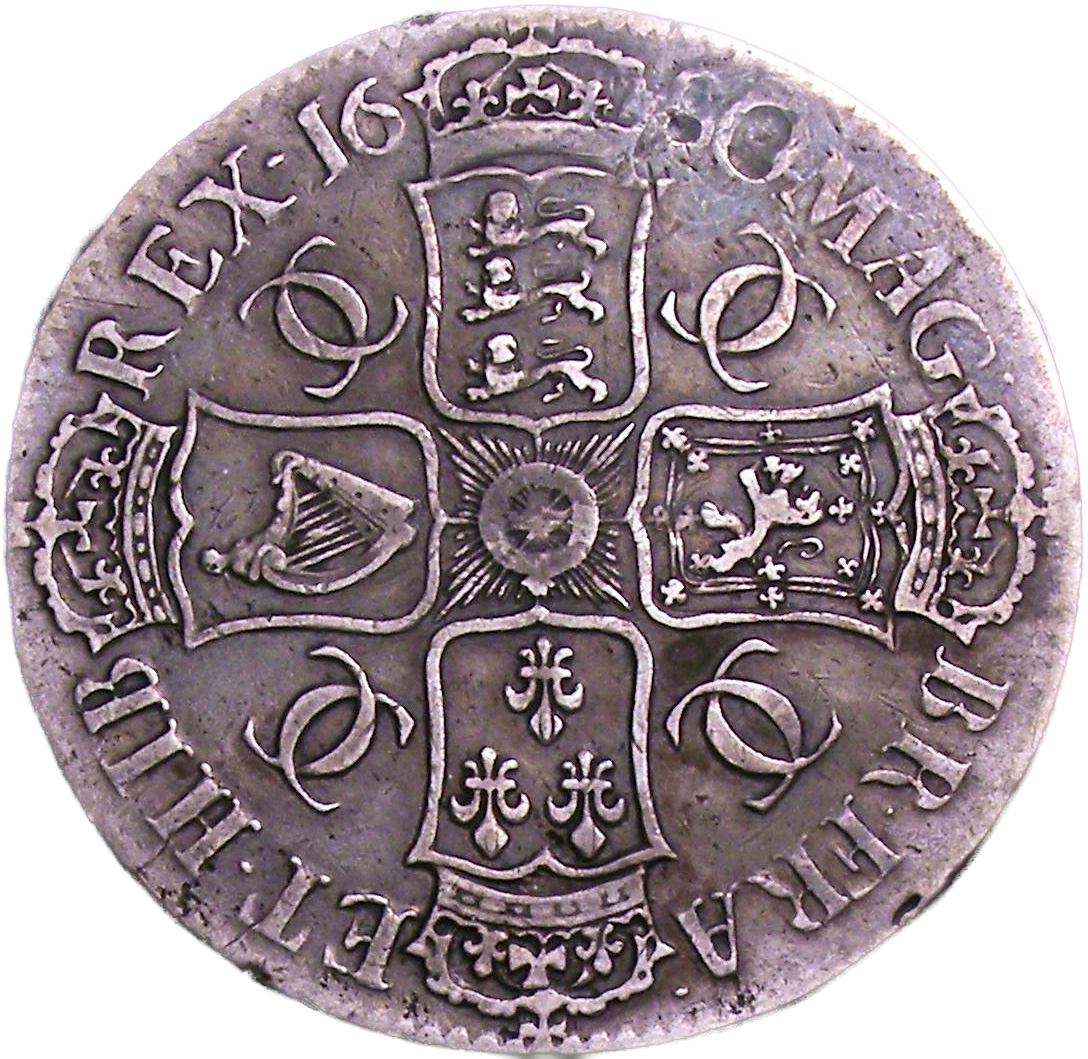 1680 Crown S3398 ESC 412 Fourth bust Very rare AVF