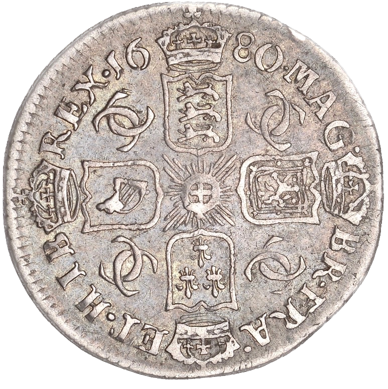 1680 Sixpence S3382 ESC 576 Very rare (R2) GF/AVF