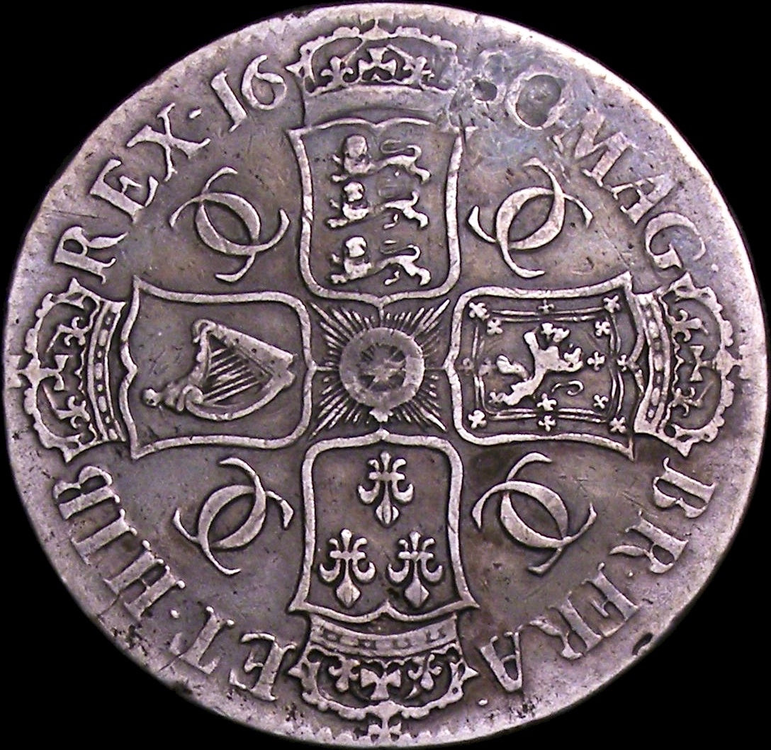 1680 Crown S3398 ESC 412 Fourth bust Very rare AVF