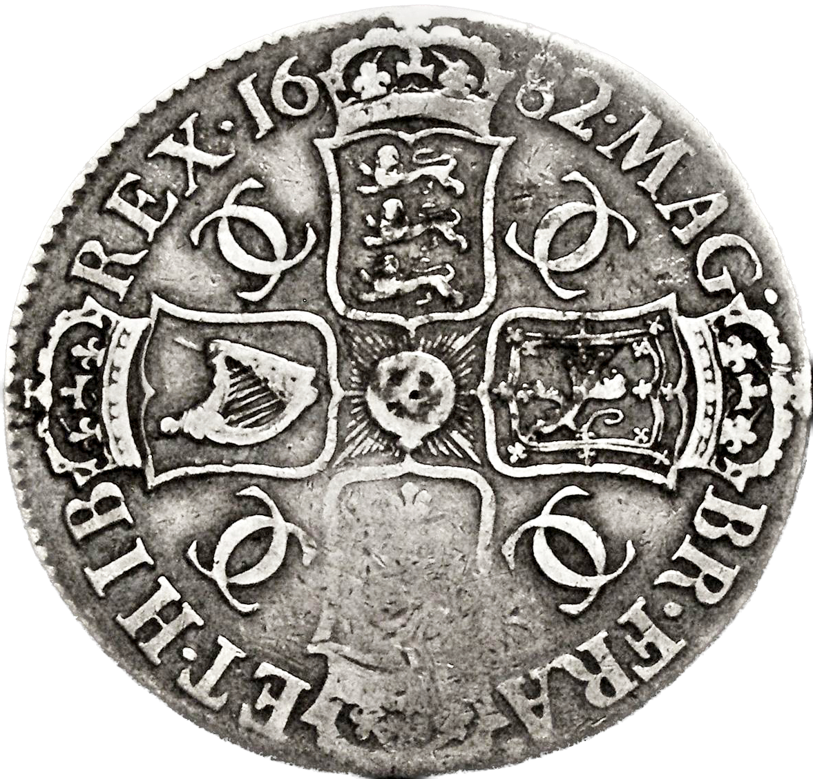 1682/1 Crown Fourth bust S3359 ESC 417 QVARTO edge Very rare