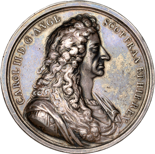 1683 (c) Charles II Laudatory medal 53mm silver E267 MI 595/277 VF