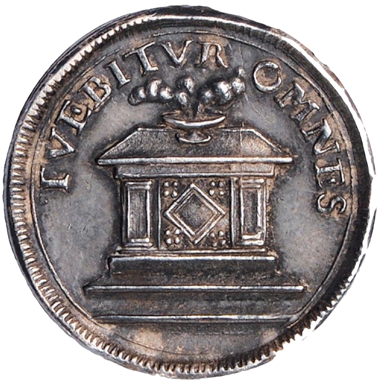 1685 Accession of James II 18mm silver medal E272 MI 604/5 Extremely rare GVF