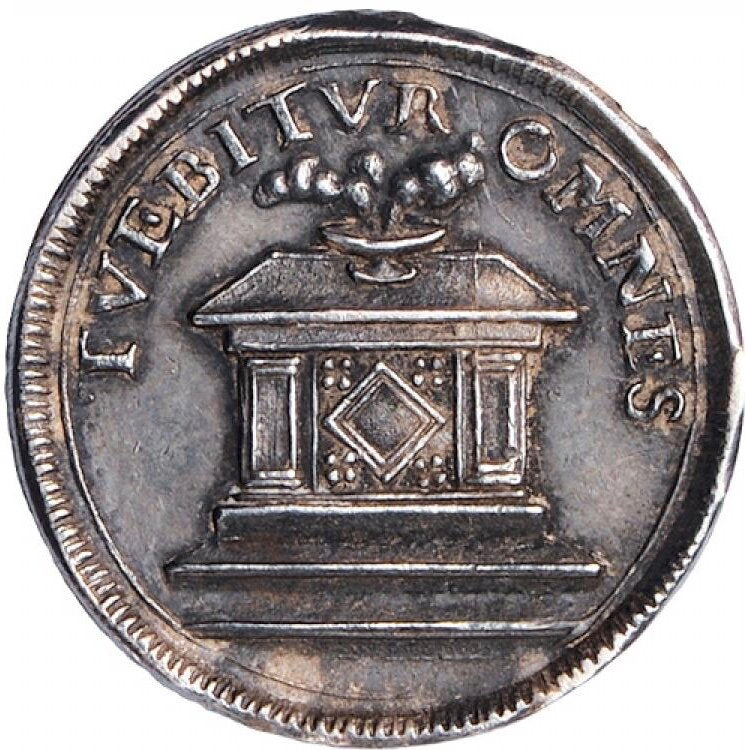1685 Accession of James II 18mm silver medal E272 MI 604/5 Extremely rare GVF