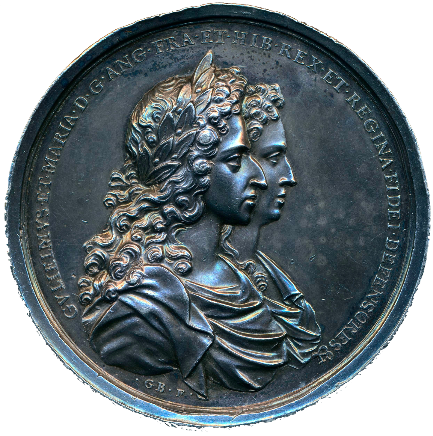 1689 William and Mary, Restorers of the Church 52mm silver medal MI 658/18 E307a EF