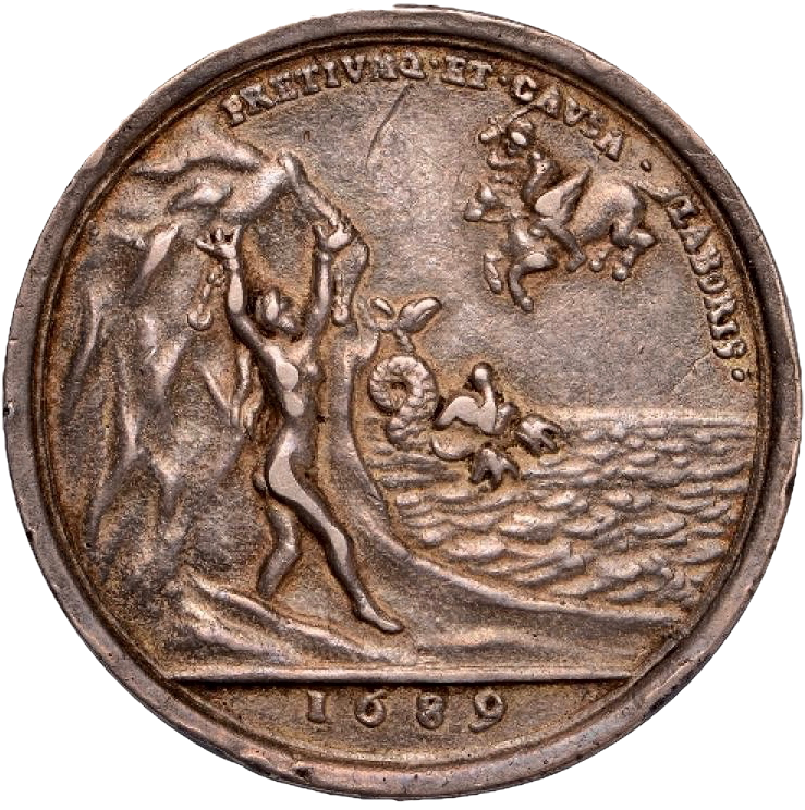 1689 Coronation silver medal E311b EF