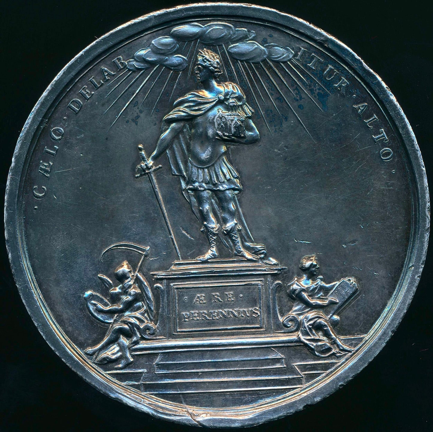1689 William and Mary, Restorers of the Church 52mm silver medal MI 658/18 E307a EF