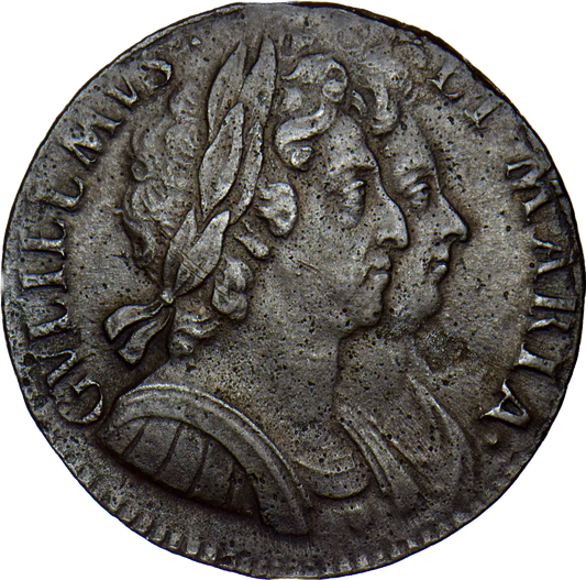 1694 Halfpenny S3452 BMC 602 Scarce GVF