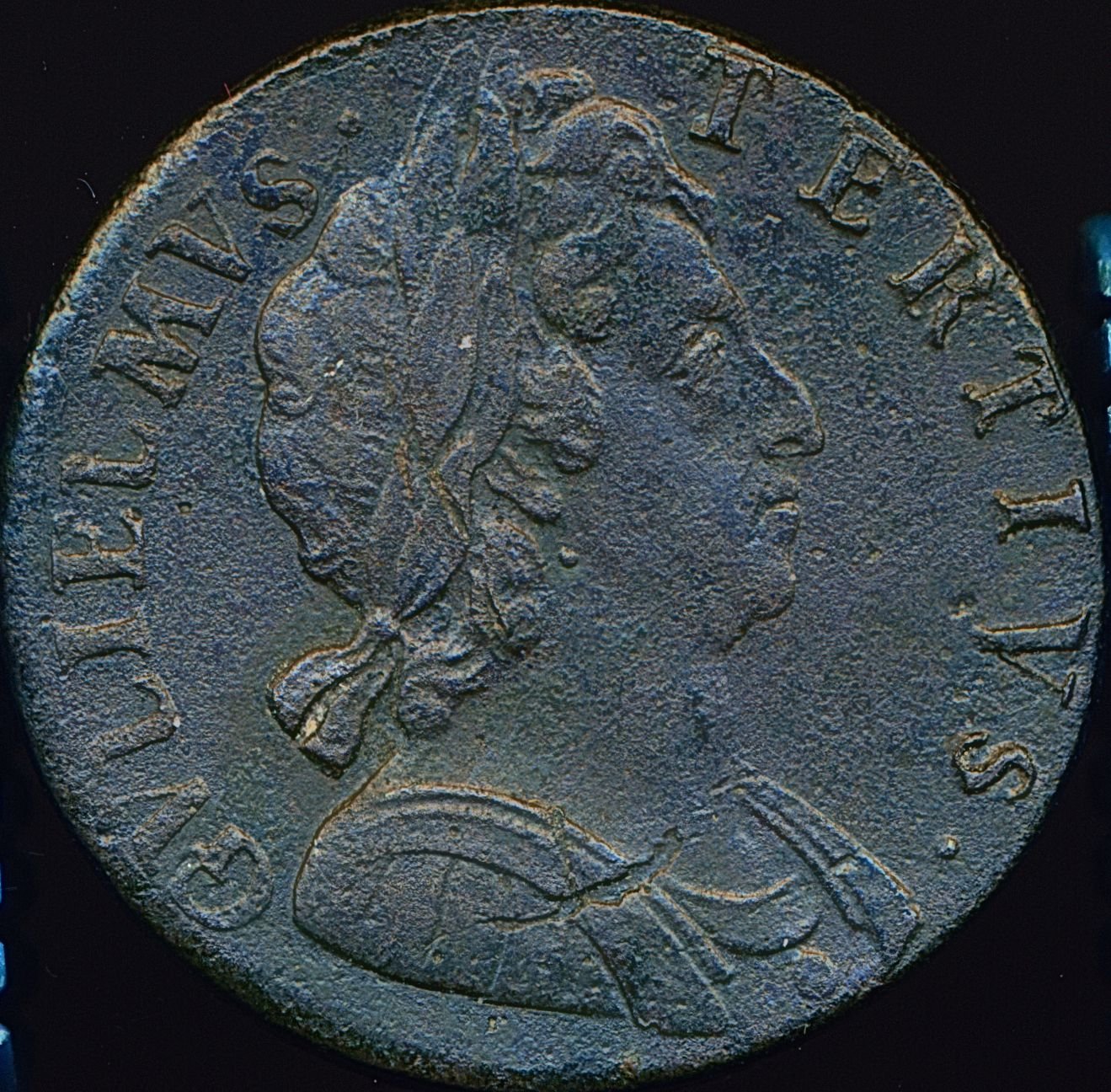 1695 Halfpenny (type 1) S3554 BMC 638 Very scarce GVF/VF